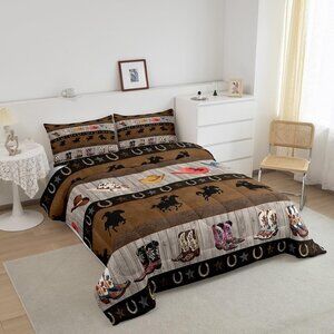 Western Cowboy Bed Comforter Set Queen Size